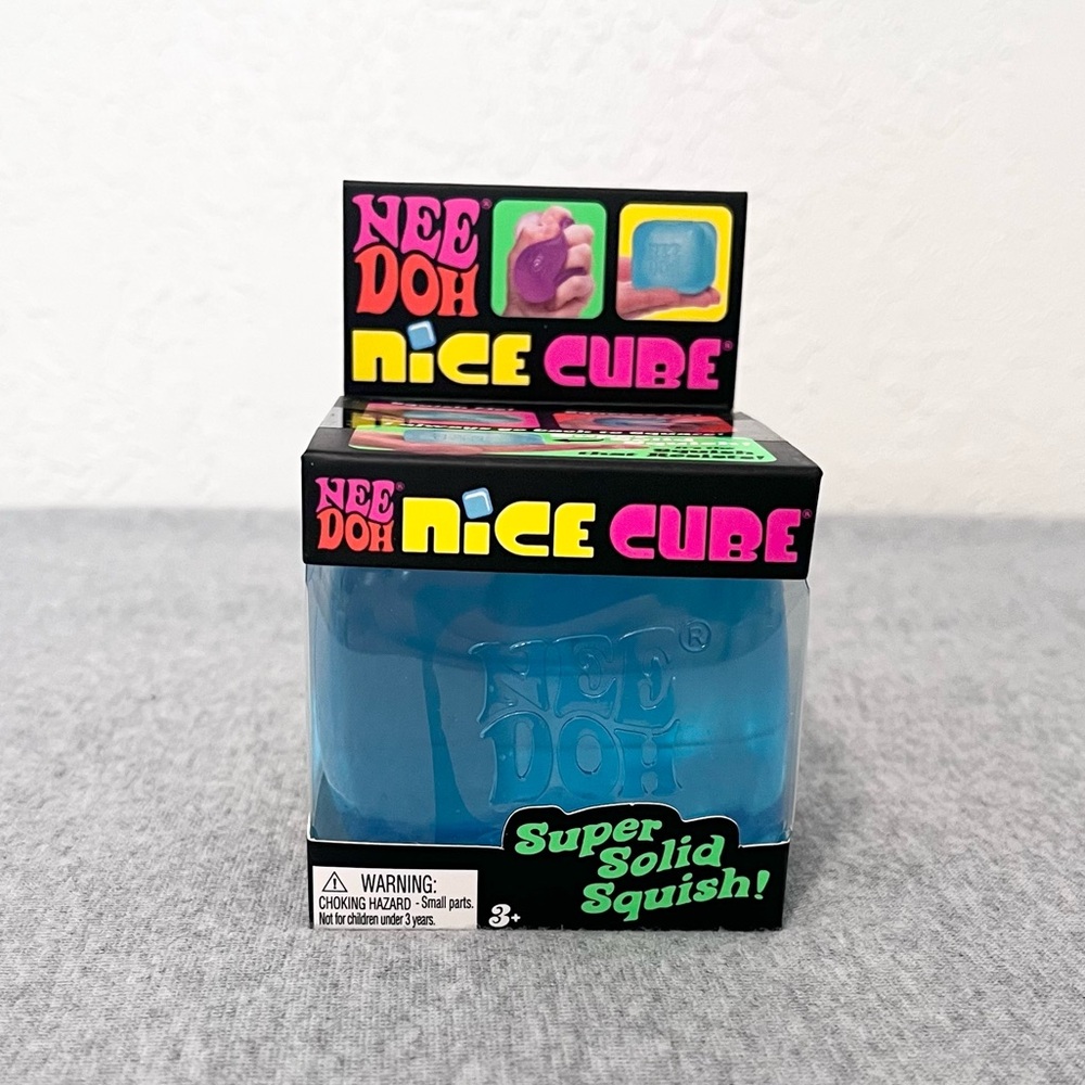 Schylling Original Blue NeeDoh Nice Cube Super Solid Squish Fidget Toy